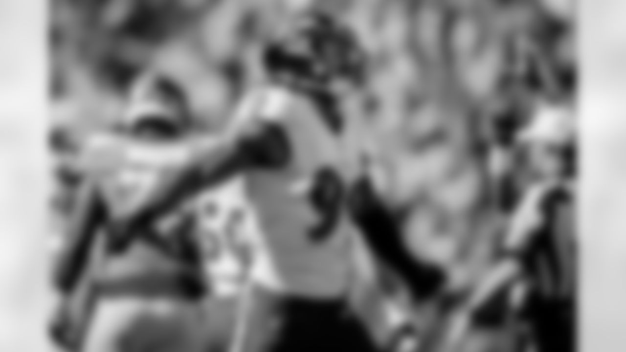OLB Odafe Oweh celebrates after sacking Broncos' QB Teddy Bridgewater