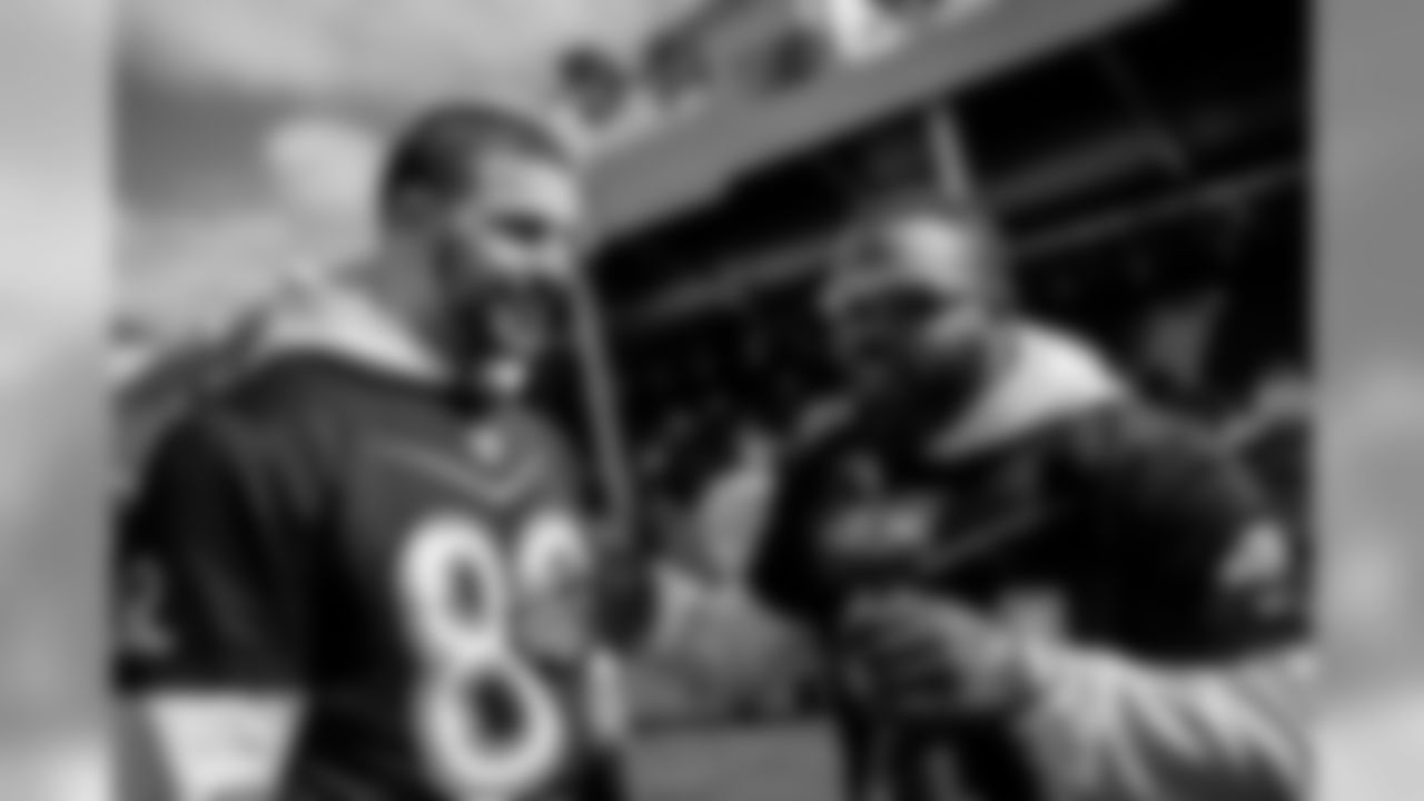 Baltimore Ravens tight end Mark Andrews (89) and running back Mark Ingram II (21) during the AFC practice for the 2020 NFL Pro Bowl football game. Wednesday, Jan. 22, 2020 in Orlando, Fla.