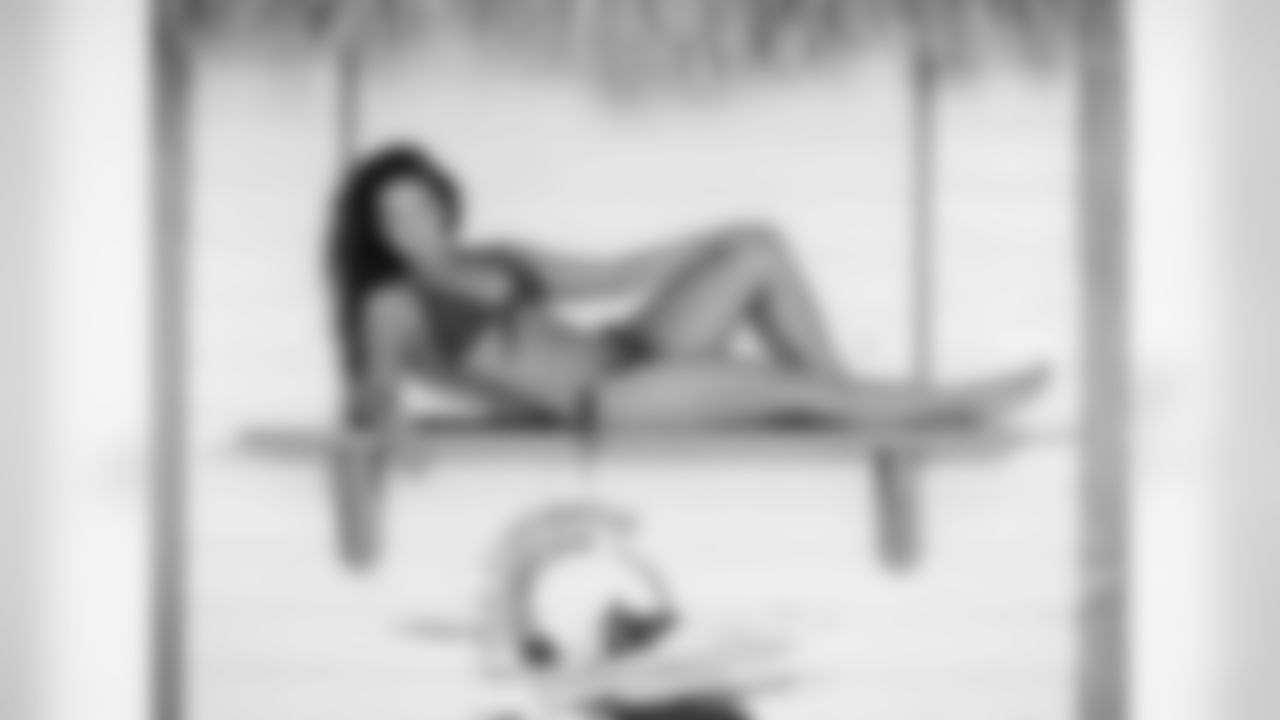 One of the photos from Amanda's Punta Cana shoot that will not be appearing in the upcoming Ravens cheerleader swimsuit calendar.