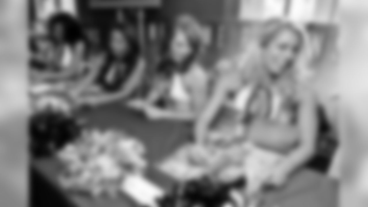 The Baltimore Ravens Cheerleaders gather at High Topps Backstage Grille in Timonium, MD to autograph swimsuit calendars in 2008.