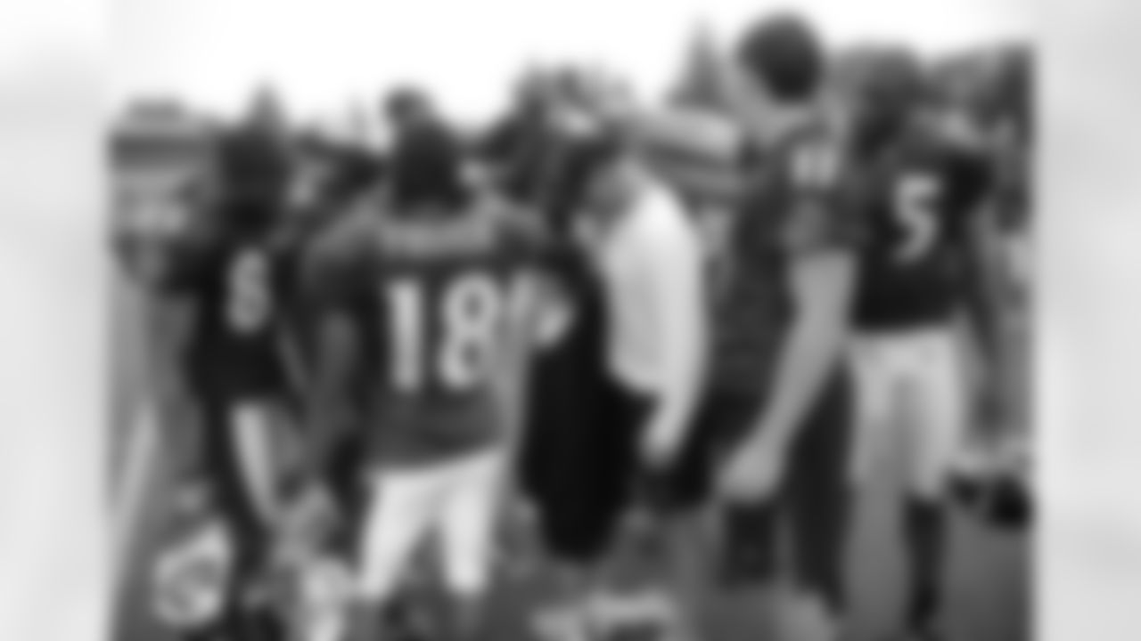 The Ravens work out Sunday in Derrick Mason's first training camp practice at McDaniel College in Owings Mills, Md.