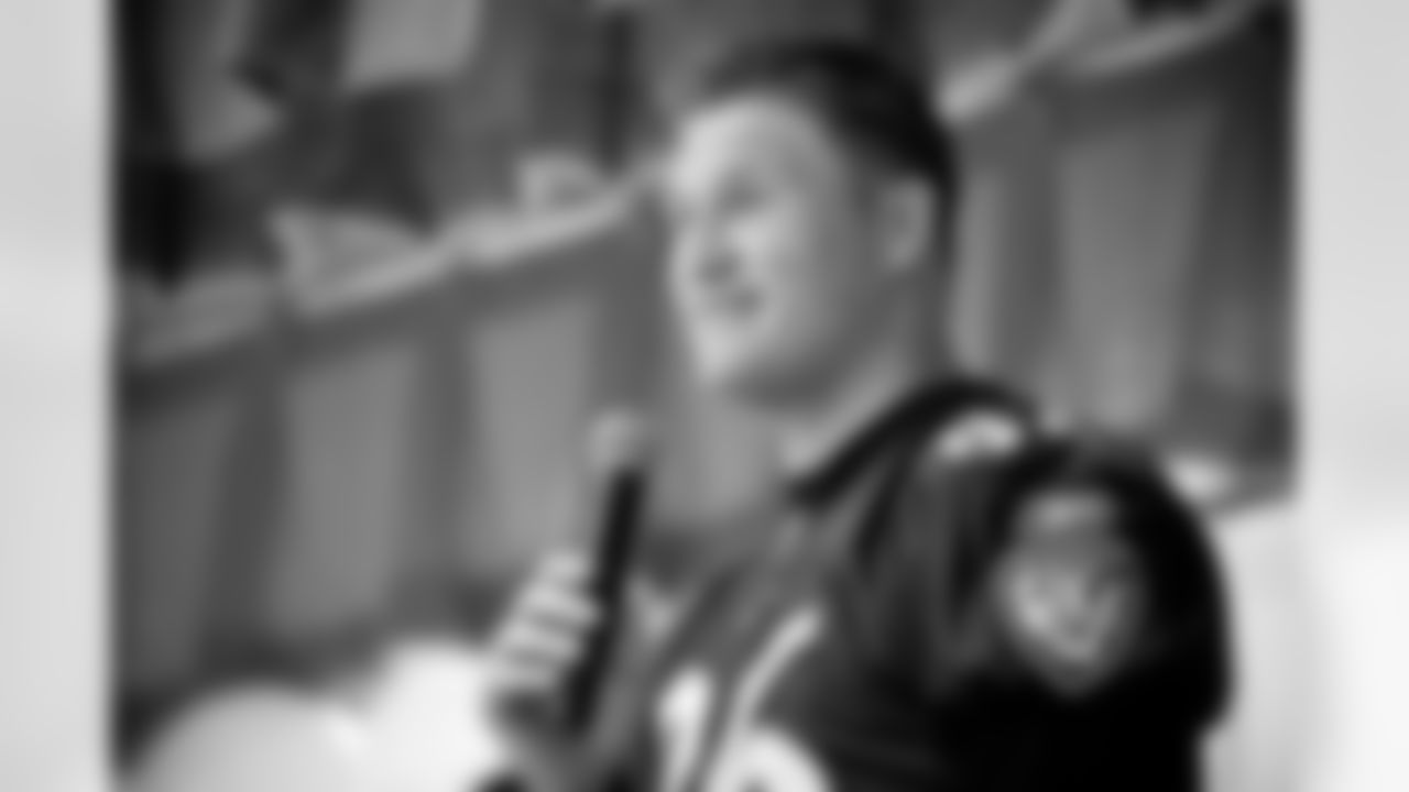 Todd Heap went to Elkridge Elementary School with new friend, fifth-grader Travis Justice, as part of the Take a Player to School program. Heap spoke to the students about the NFL's Play 60 campaign to stay active before heading out to the playground.