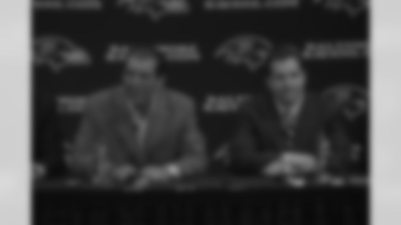 John Harbaugh is officially introduced as the head coach of the Baltimore Ravens.