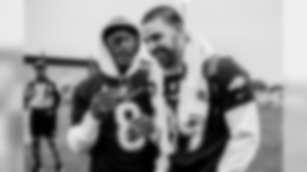 Baltimore Ravens quarterback Lamar Jackson (8) and tight end Mark Andrews (89) during the 2020 Pro Bowl Skills Showdown, Wednesday, Jan. 22, 2020 in Orlando, Fla.