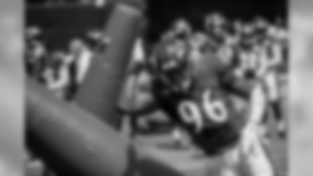 The Baltimore Ravens hold a joint training camp practice with the Jacksonville Jaguars at the Under Armour Performance Center on August 6, 2019 in Owings Mills, MD.