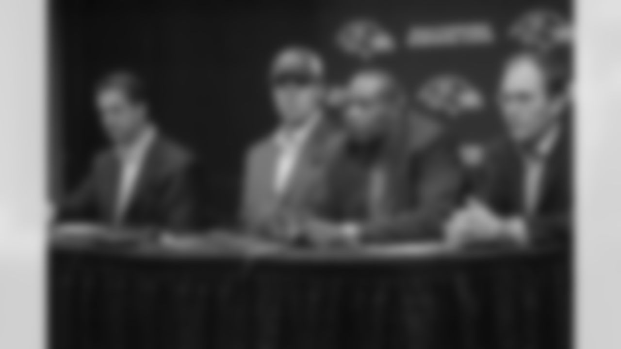 The day after the Ravens selected Joe Flacco with their 1st draft pick (18th overall), the talented quarterback visited Owings Mills for his first press conference as a Raven.