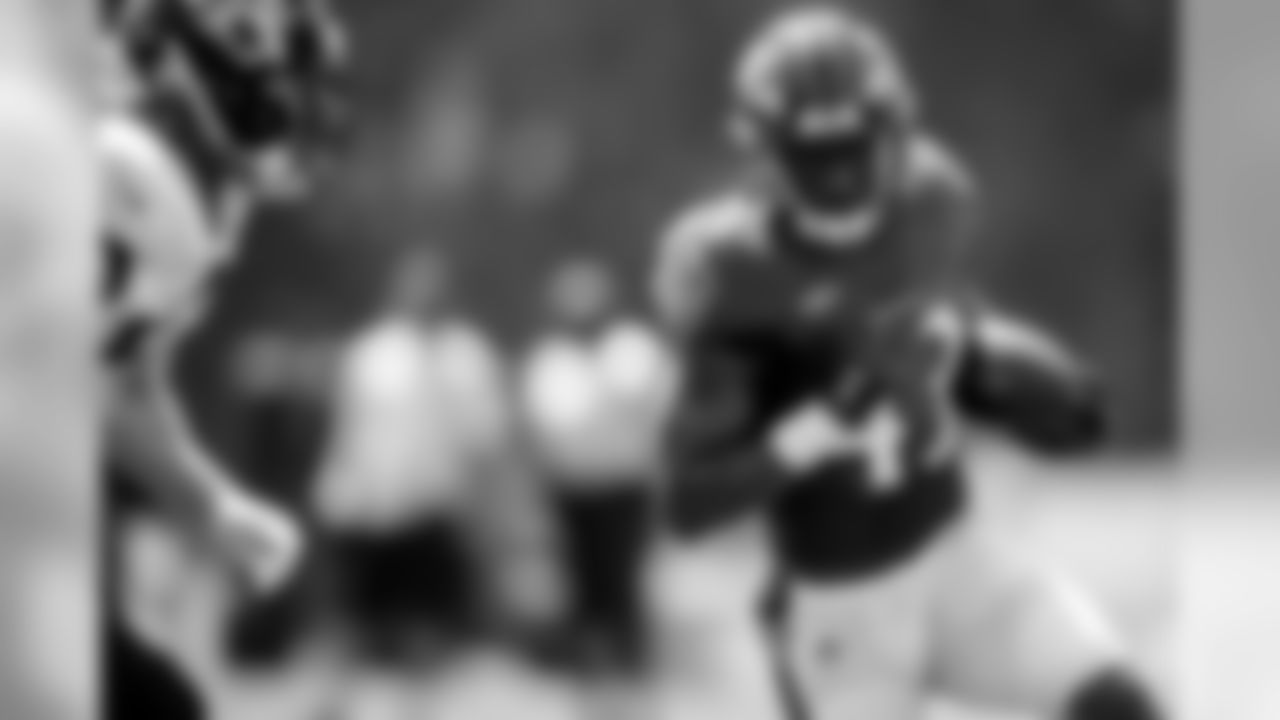 The Baltimore Ravens hold a joint training camp practice with the Jacksonville Jaguars at the Under Armour Performance Center on August 6, 2019 in Owings Mills, MD.