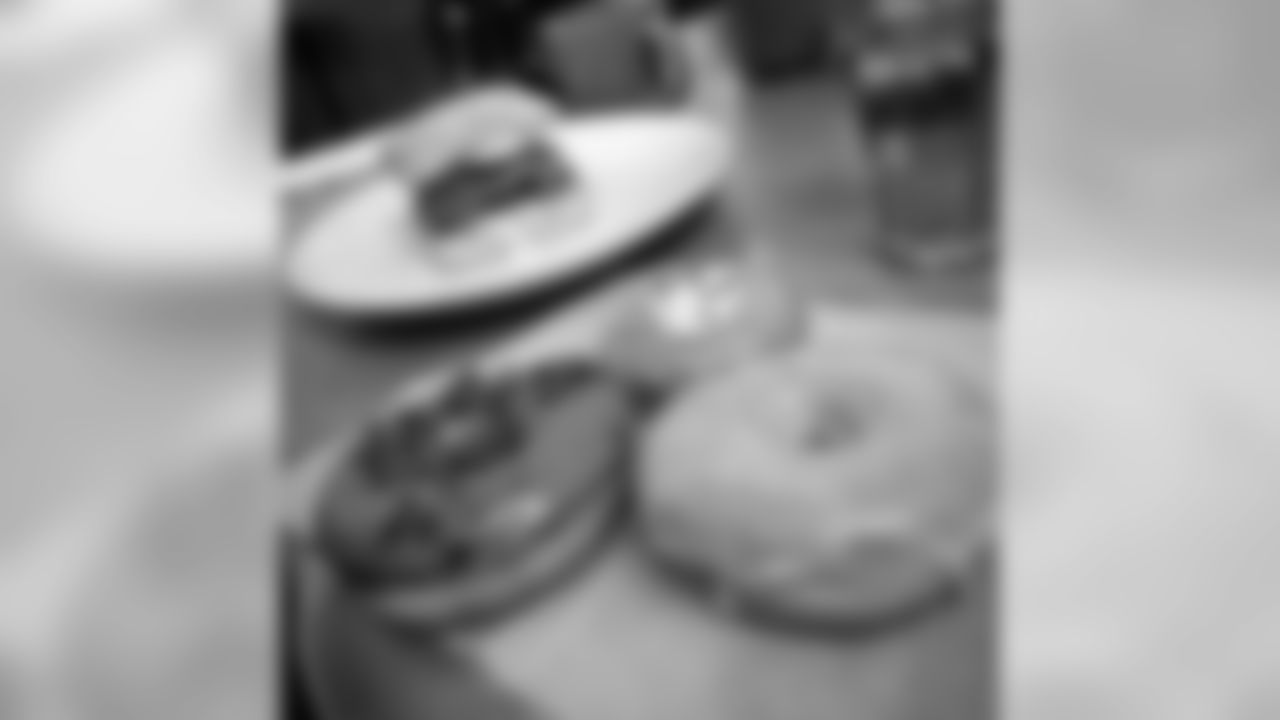 jameswhurst [James Hurst] donuts at monuts...and a chicken biscuit.