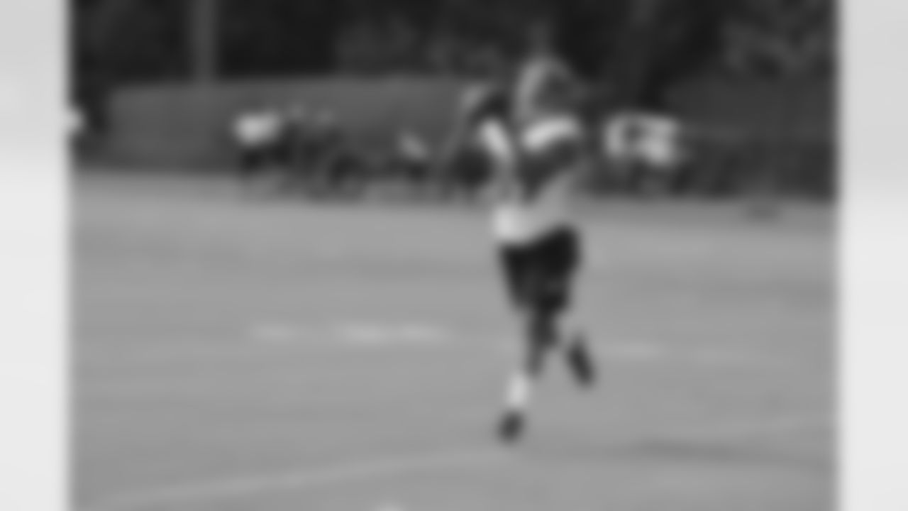 Gary Walker makes a catch during training camp practice.