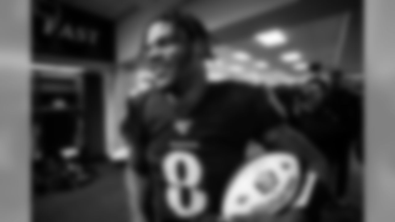 The Baltimore Ravens defeated the New England Patriots by a score of 37-20 during Sunday Night Football at M&T Bank Stadium on November 3, 2019 in Baltimore, MD.