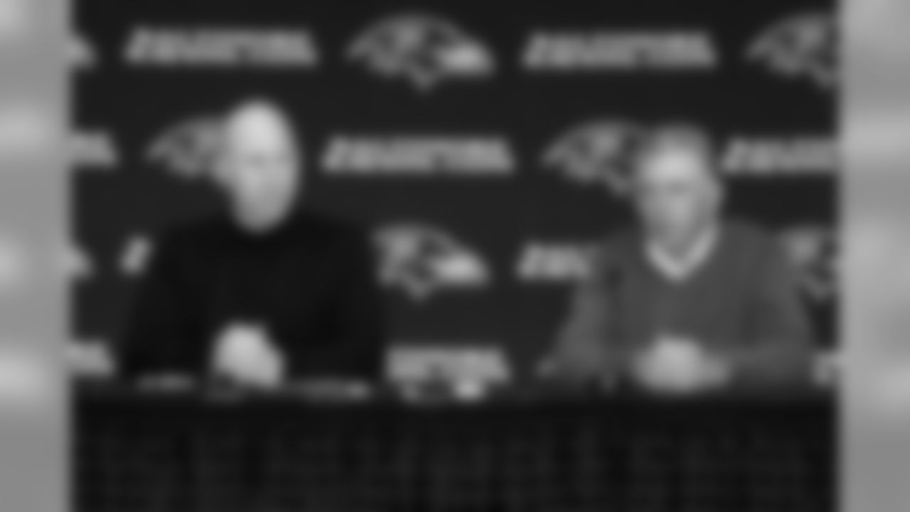 Head coach John Harbaugh introduced new offensive coordinator Cam Cameron and new special teams coordinator Jerry Rosburg.