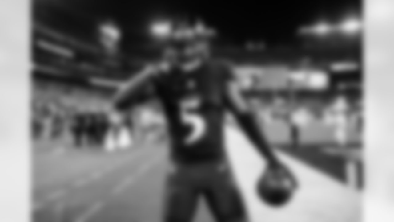 WR Marquise Brown celebrates after scoring a touchdown