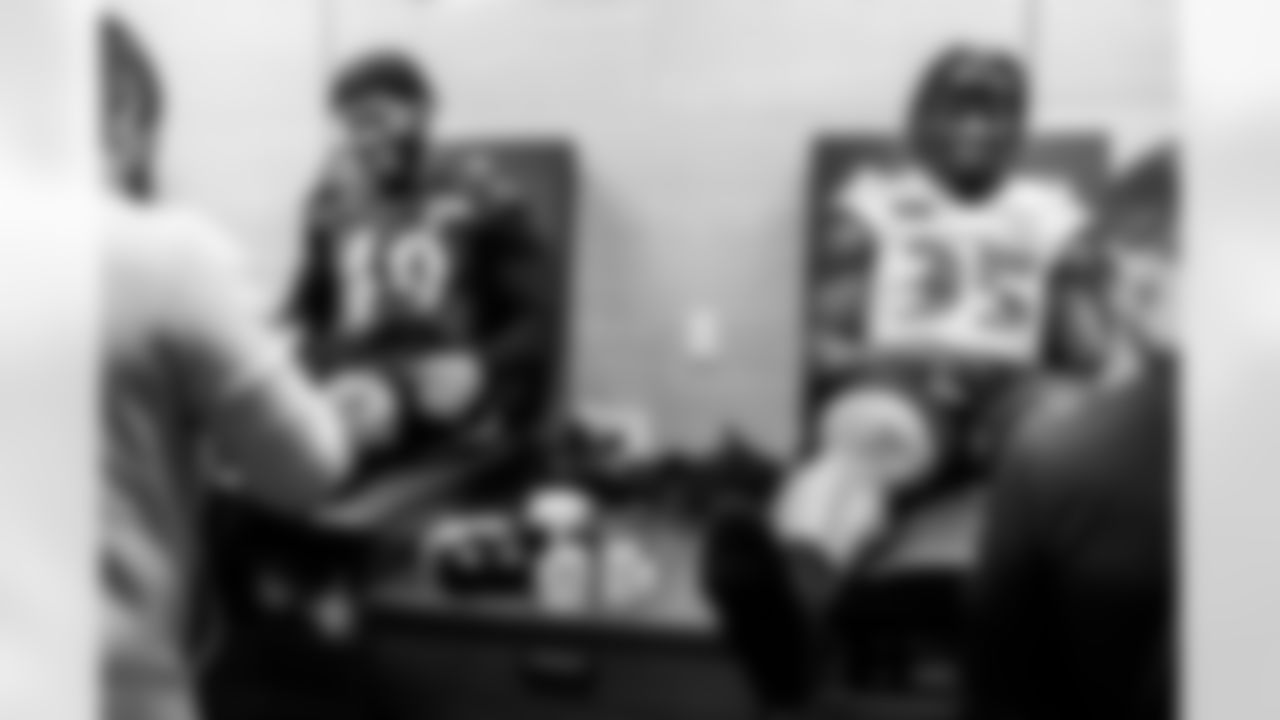 Left: LB Chris Board; Right: RB Gus Edwards