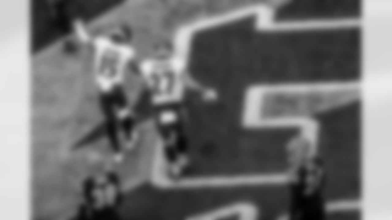 WR Marquise Brown and RB J.K. Dobbins celebrate a touchdown