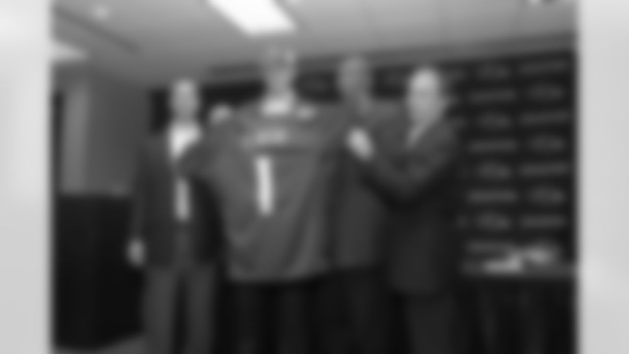 The day after the Ravens selected Joe Flacco with their 1st draft pick (18th overall), the talented quarterback visited Owings Mills for his first press conference as a Raven.