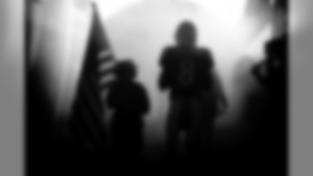 Quarterback Lamar Jackson gets ready to run out of the tunnel prior to the game against the Houston Texans on November 17, 2019.