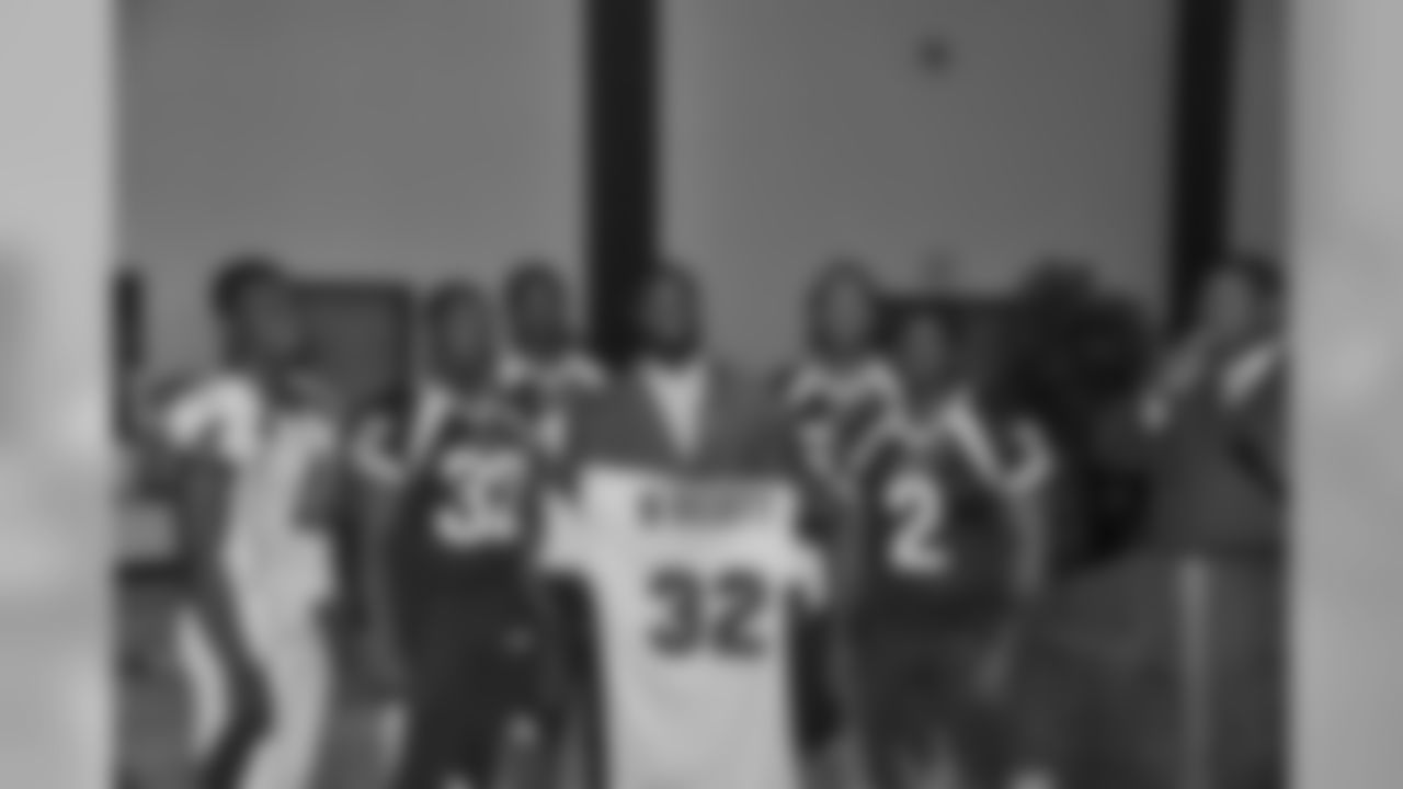 A two-time All-Conference selection, Bart Scott returned home to Detroit for his Southeastern High School jersey retirement.