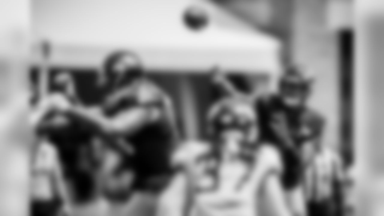 The Baltimore Ravens hold a joint training camp practice with the Jacksonville Jaguars at the Under Armour Performance Center on August 5, 2019 in Owings Mills, MD.