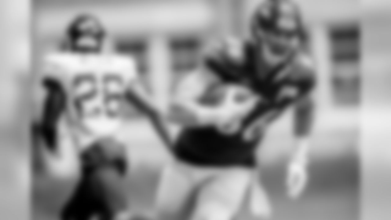 The Baltimore Ravens hold a joint training camp practice with the Jacksonville Jaguars at the Under Armour Performance Center on August 5, 2019 in Owings Mills, MD.