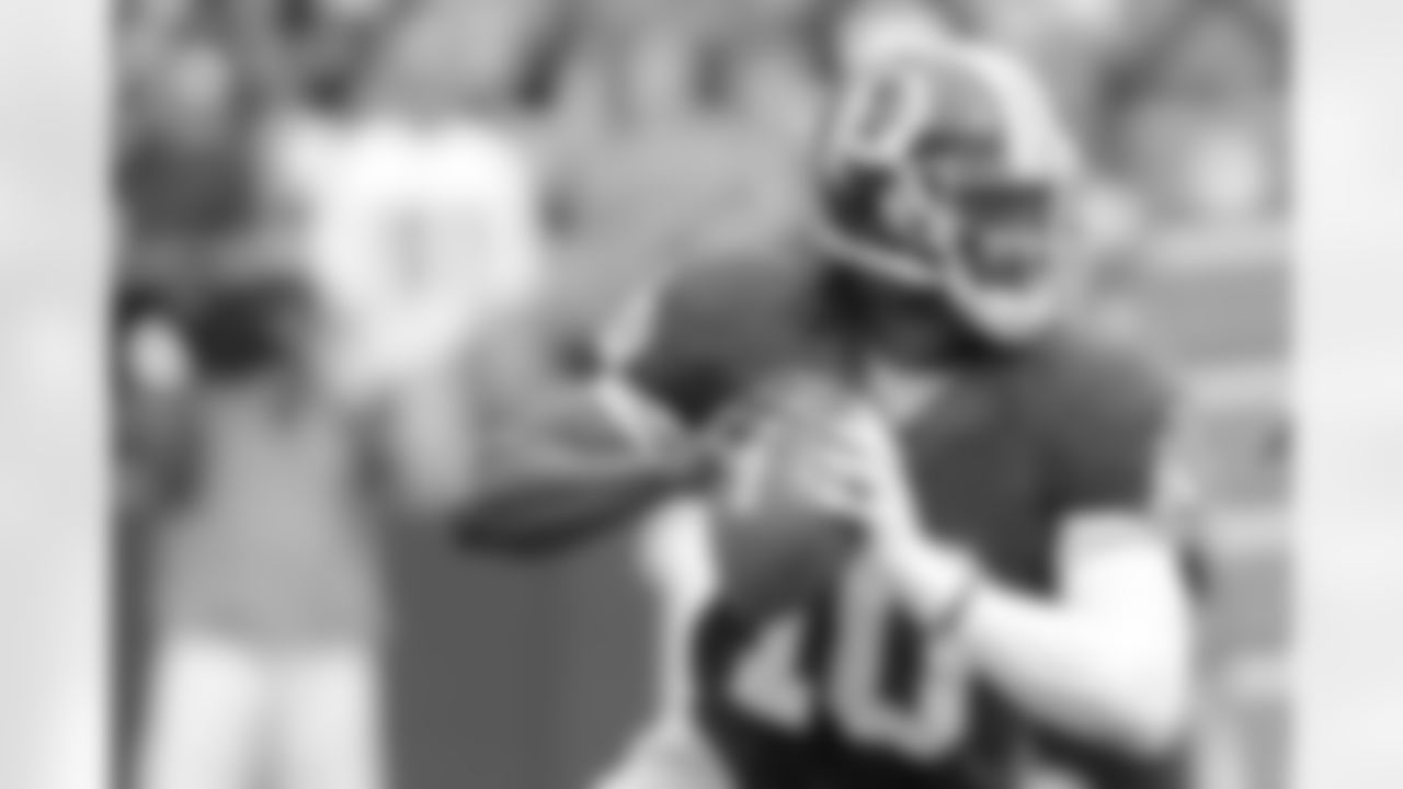 Quarterback Robert Griffin III looking for receivers to throw to vs. the Lions on Sunday, Sept. 22, 2013.