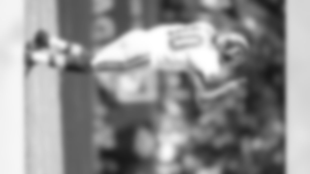 No. 9: Patented Point. Griffin III points upward after throwing one of this two TD passes on the day.