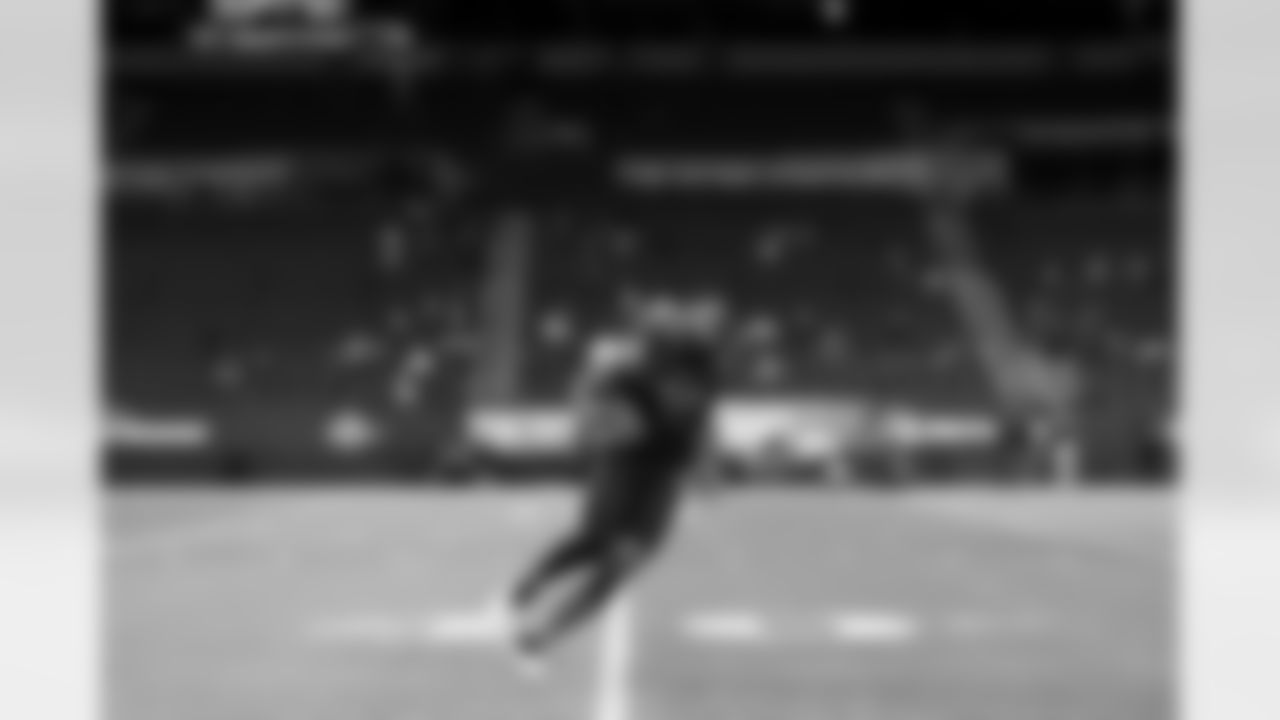 Alabama linebacker Terrell Lewis runs a drill during the 2020 NFL Scouting Combine, Saturday, Feb. 29, 2020 in Indianapolis. (Aaron Doster/NFL)