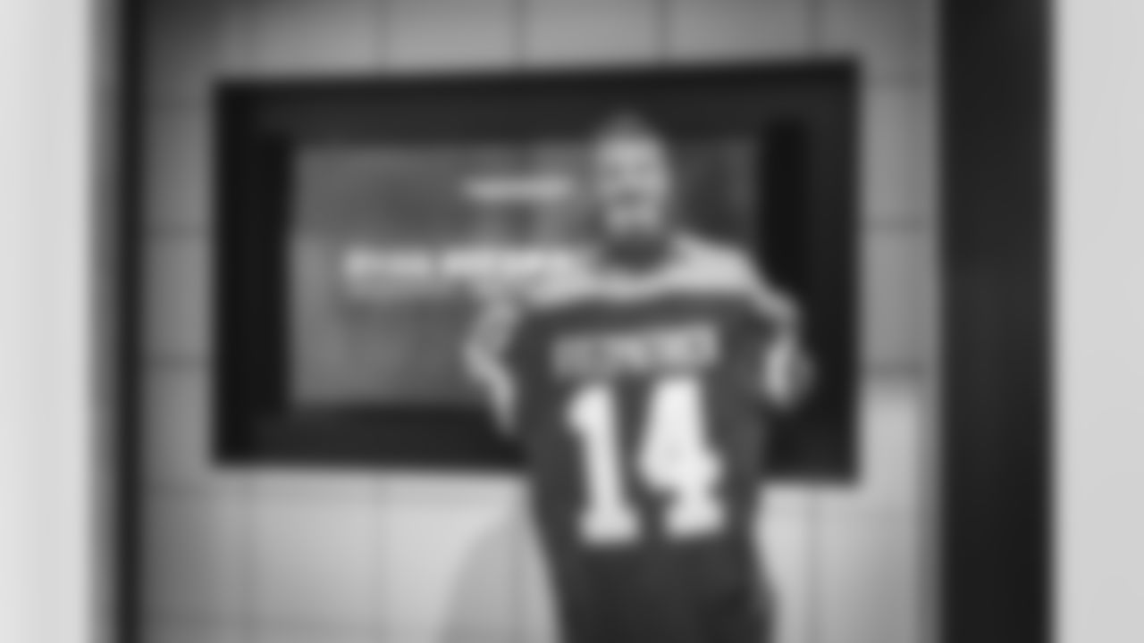 Ryan Fitzpatrick tours Inova Sports Performance Center on March 18, 2021 in Ashburn, Virginia.