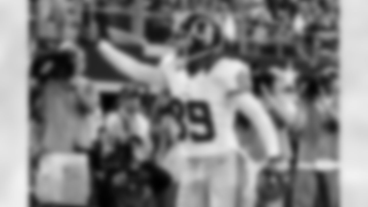 No. 5: Wide receiver Santana Moss pointing to the crowd after his six-yard touchdown in the second quarter of the Redskins' 38-31 victory in Week 12.