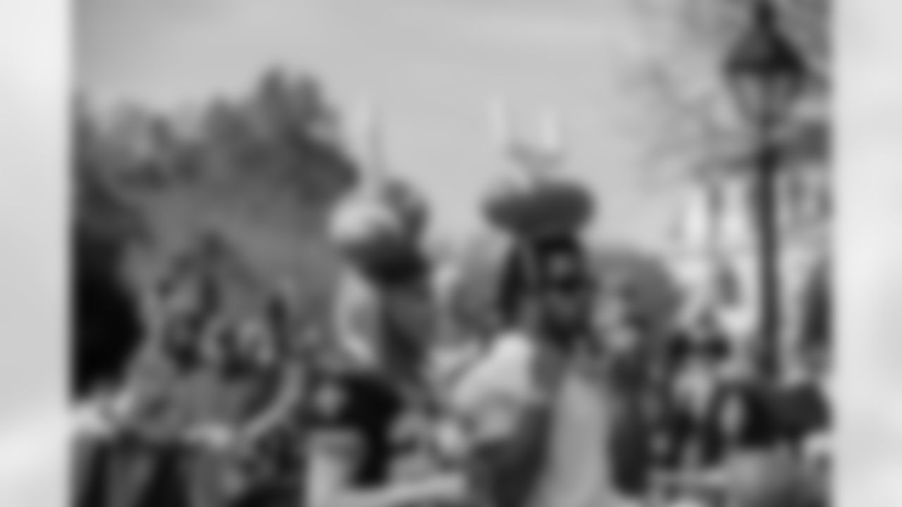 On Thursday, March 10, New Orleans Saints defensive end Cam Jordan and defensive back C.J. Gardner-Johnson surprised Today Show hosts Hoda Kotb and Jenna Bush Hager with team jerseys and helmets and competed in football games during their taping at Jackson Square.