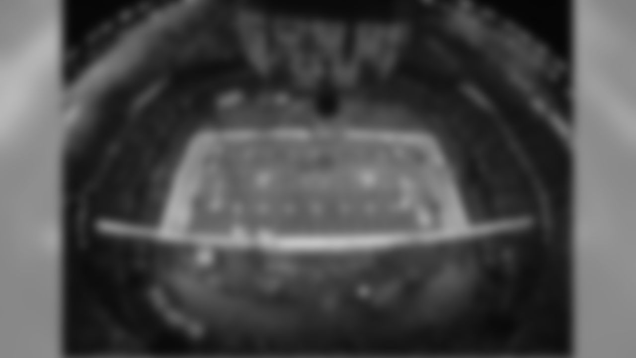 A fisheye view from overhead of Super Bowl XXXI at the Louisiana Superdome, New Orleans, Jan. 26, 1997. (Al Messerschmidt via AP)