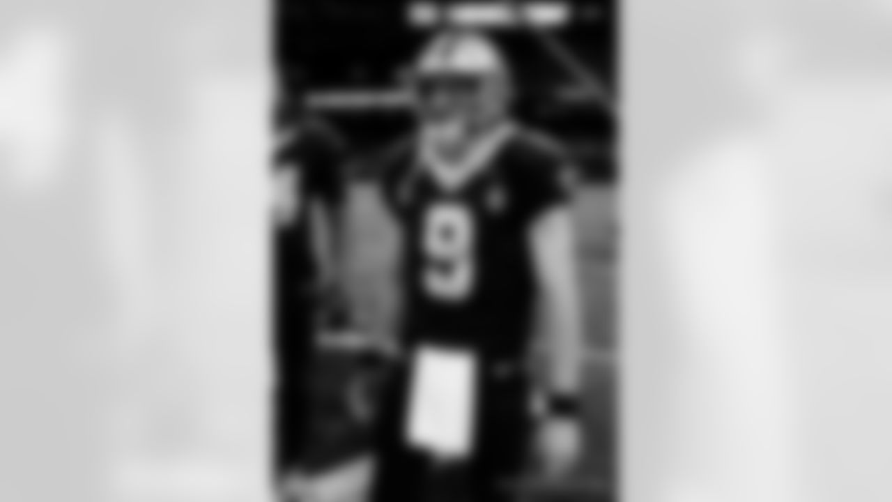 New Orleans Saints players prepare for week 14 before taking on the San Francisco 49ers at the Mercedes-Benz Superdome.