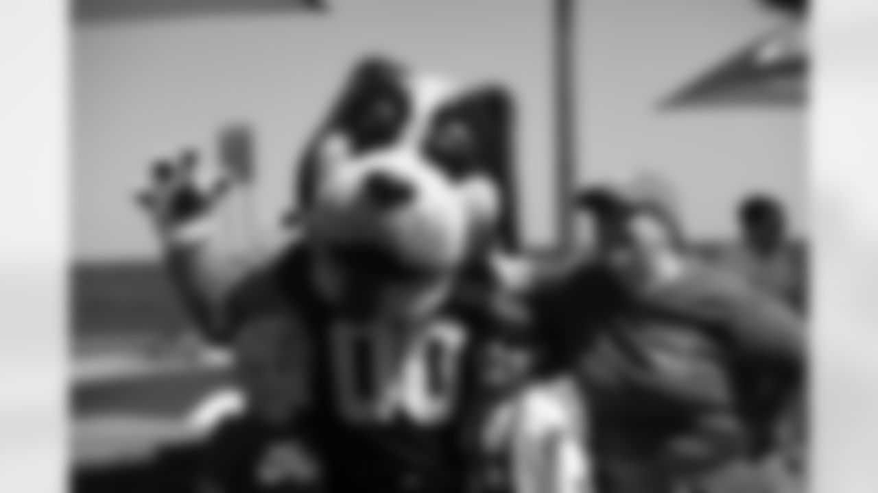 New Orleans Saints mascot Gumbo visited with fans at the National Fried Chicken Festival presented by Raising Cane's at the New Orleans Lakefront on Lakeshore Drive on Saturday, Sept. 30.