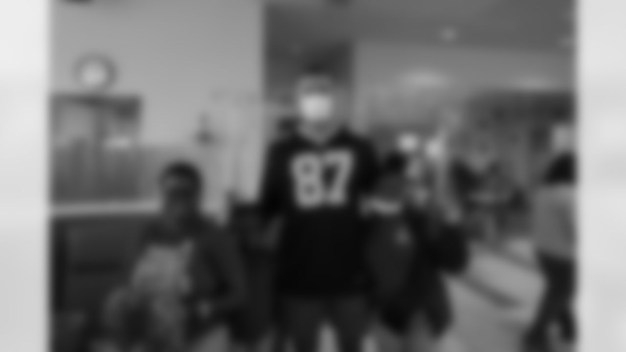 New Orleans Saints players Lewis Kidd, Jordan Jackson, Lucas Krull and Adam Prentice visited Ochsner patients on Tuesday, October 25 as part of the NFL's Crucial Catch initiative.