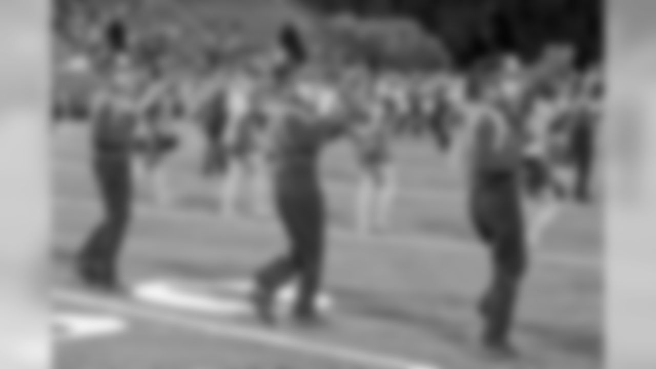 Jesuit Marching Band and the Jayettes perform during the NFL100 Fantennial game between Brother Martin and Jesuit at Tad Gormley Stadium on Friday, September 27, 2019. (Photo by Michael DeMocker)The