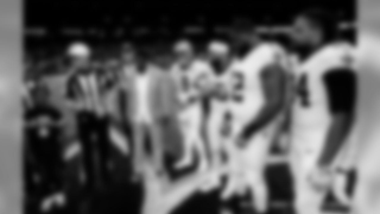 New Orleans Saints players prepare for their Wild Card matchup against the Minnesota Vikings at the Mercedes-Benz Superdome.