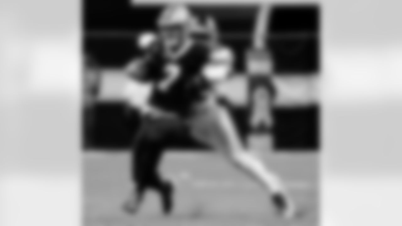 Game action photos from the New Orleans Saints vs. Atlanta Falcons matchup in Week 11 of the 2020 NFL season.