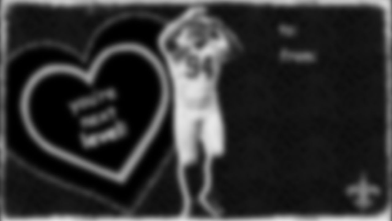Happy Valentine's Day from the New Orleans Saints! Send some love to someone special with our Saints-themed cards for the holiday!