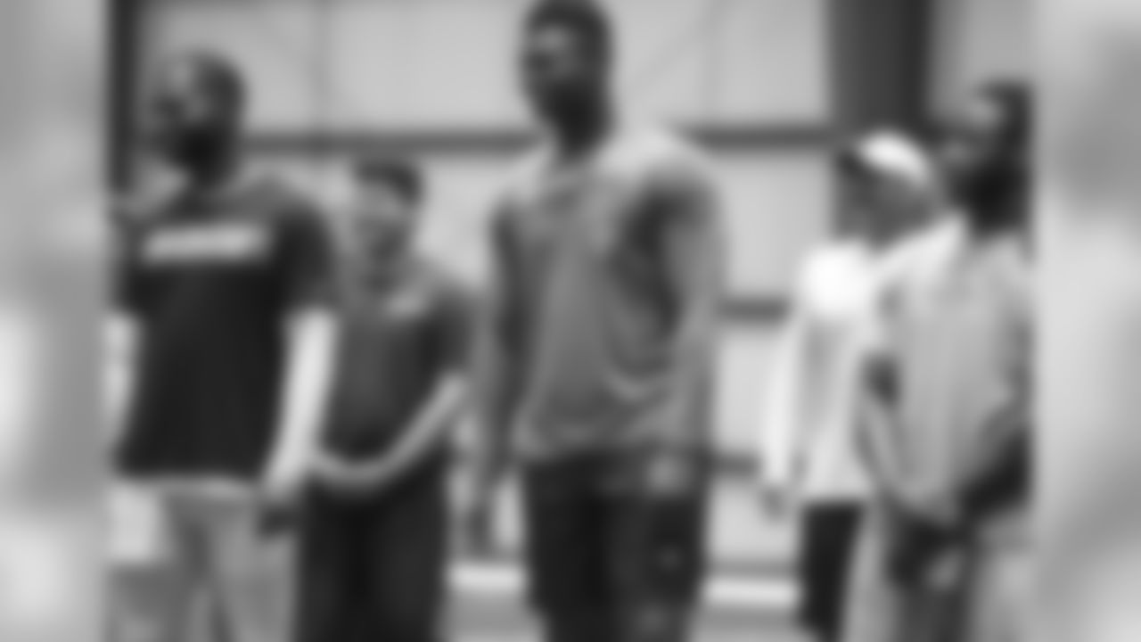 New Orleans Pelicans' Zion Williamson joins Drew Brees, the New Orleans Saints QB's, and Alvin Kamara in the Quarterback Challenge during Saints Training Camp presented by Verizon at Ochsner Sports Performance Center on July 29, 2019.