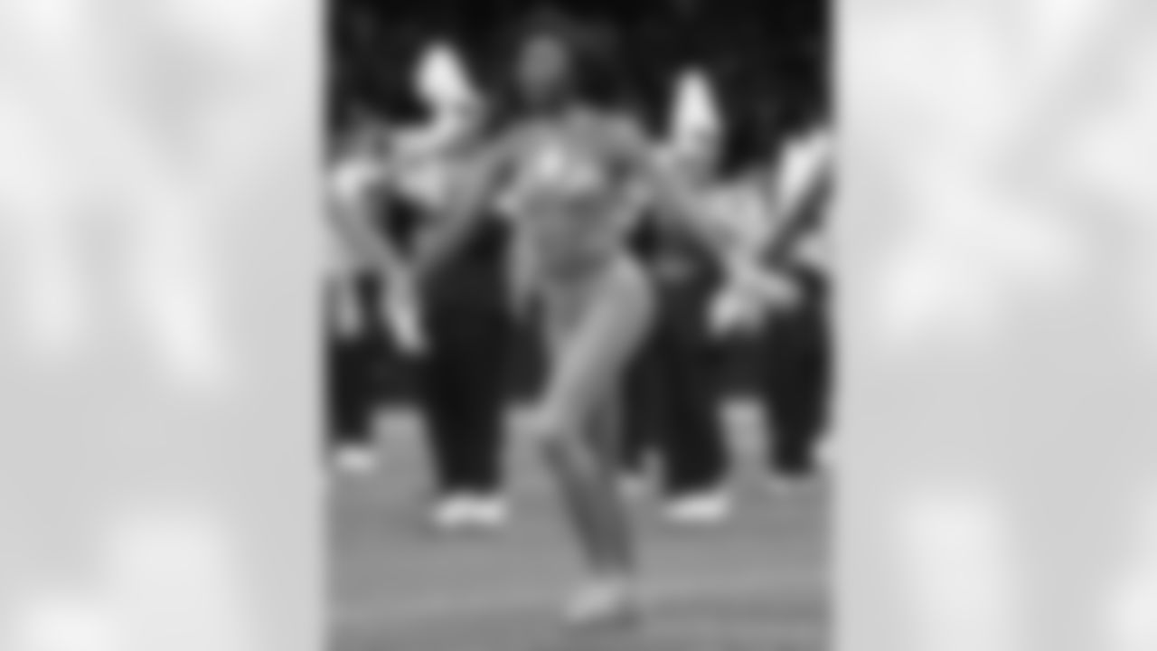 The New Orleans Saints Cheer Team and in-game performers entertain fans during the Thanksgiving Week 12 matchup against the Buffalo Bills.