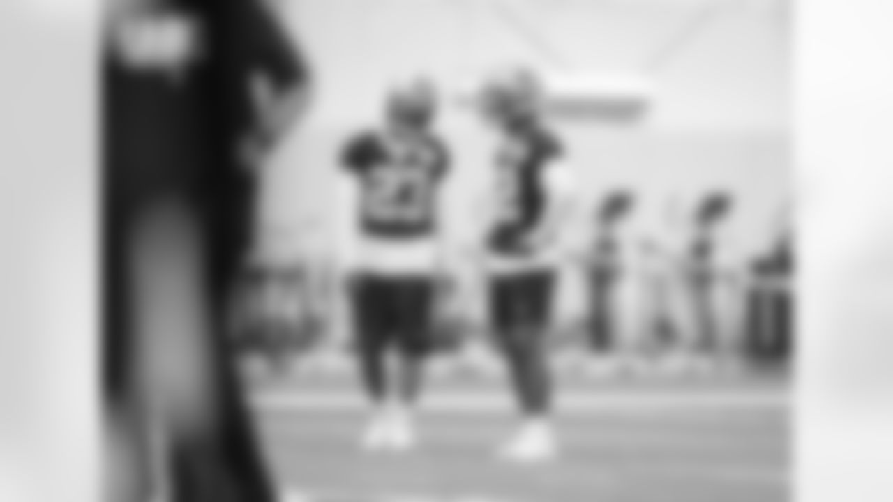 New Orleans Saints defensive backs Marshon Lattimore (23) and C.J. Gardner-Johnson (22) held a walkthrough practice during 2022 Saints Training Camp presented by Rouses Markets on Thursday, August 18 ahead of their Week 2 preseason game against the Green Bay Packers.