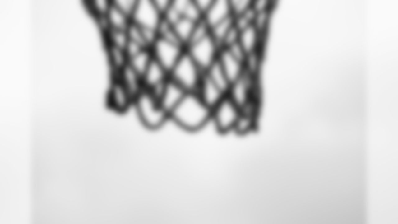 A detail view of a basketball hoop is seen in the childhood home in the hometown of New Orleans Saints punter Thomas Morstead in Pearland, Texas.