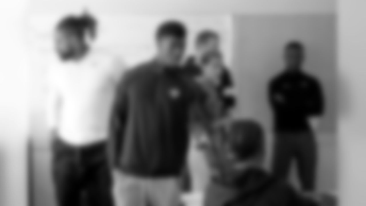 Demario Davis, as part of his efforts with the Players Coalition, visits the Rooted School along with six other members of the New Orleans Saints on Tuesday, December 3, 2019.