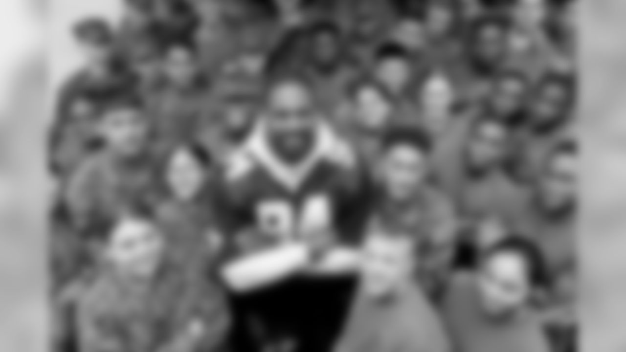 New Orleans Saints defensive end Cameron Jordan visits the New Orleans Military &Maritime Academy in Algiers to talk to students about respect and discipline and to participate in a Play 60 Military Combine on Tuesday, November 12, 2019. (Photo by Michael DeMocker)