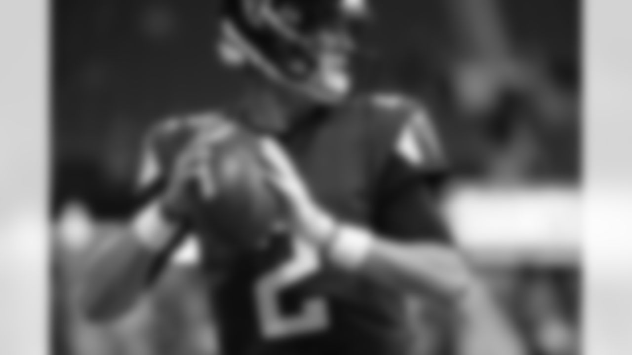 Atlanta Falcons quarterback Matt Ryan warms up before the first half of an NFL football game between the Atlanta Falcons and the New Orleans Saints, Sunday, Sept. 23, 2018, in Atlanta. (AP Photo/David Goldman)