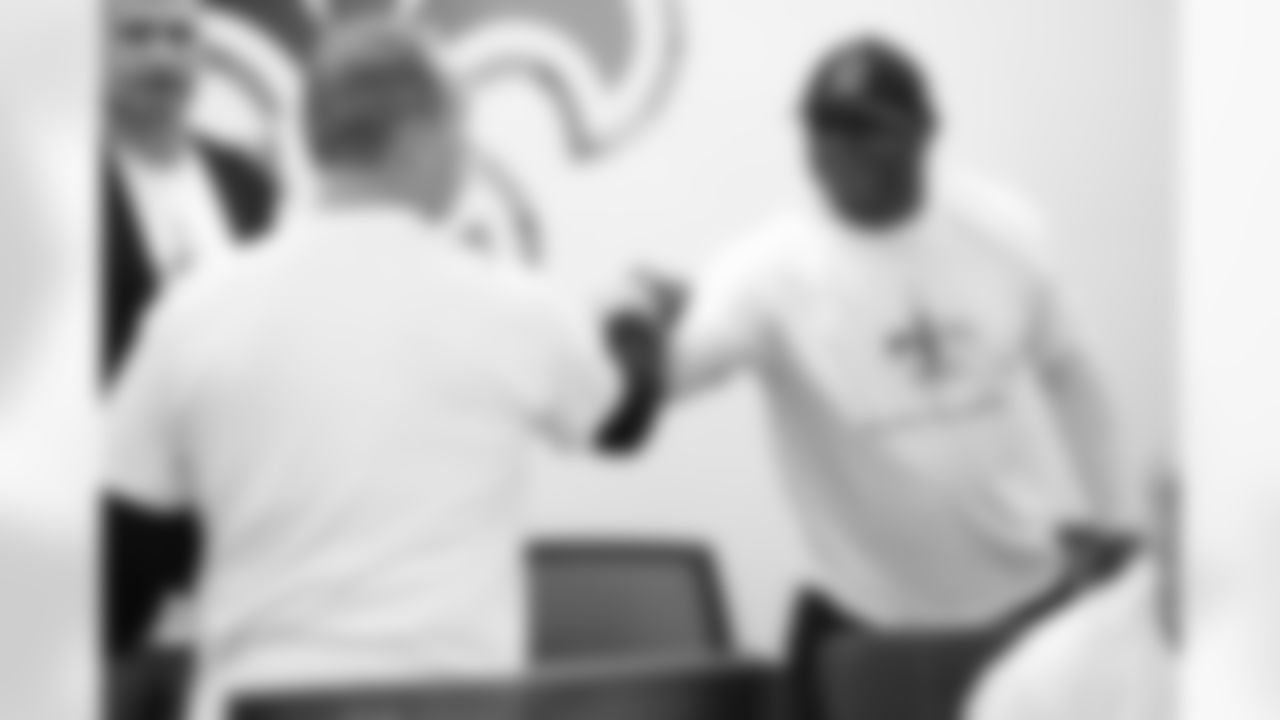 Behind-the-scenes photos from the Ochsner Sports Performance Center inside the New Orleans Saints' draft room ahead of their fourth through seventh round selections in the 2023 NFL Draft.