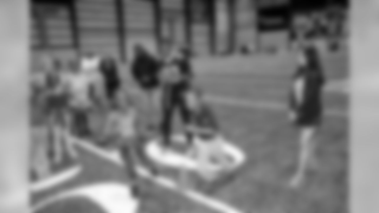 Safety Marcus Williams joined students from the Youth Empowerment Project at the Ochsner Sports Performance Center for a special flag football clinic and scrimmage hosted by Dudley DeBosier.