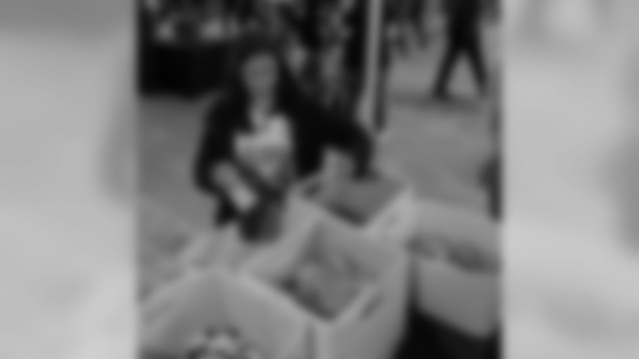 Saints fans showed their support for the troops and helped send care packages with the Crown Royal Bag Project at Champions Square prior to New Orleans game against the Atlanta Falcons.