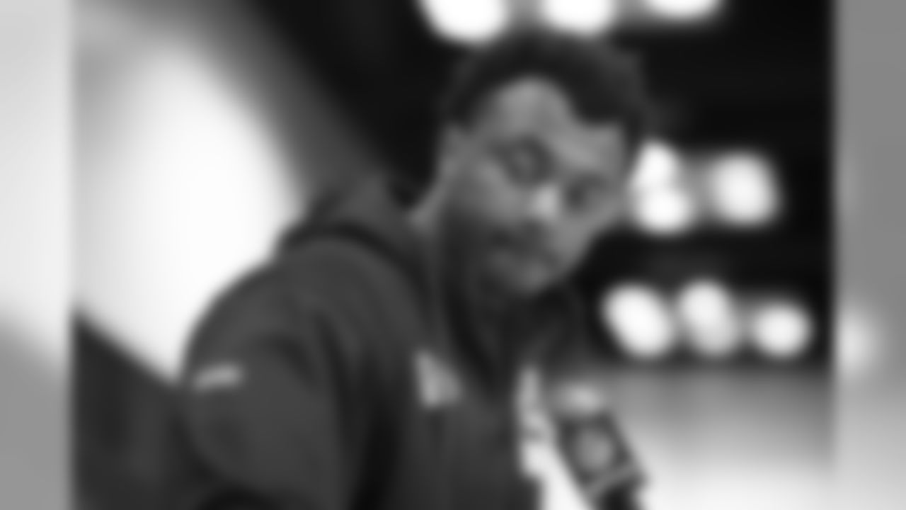 USC tackle Austin Jackson speaks to media during the 2020 NFL Scouting Combine, Wednesday, Feb. 26, 2020 in Indianapolis. (Aaron Doster/NFL)