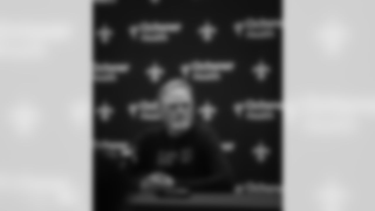 New Orleans Saints Executive Vice President and General Manager Mickey Loomis speaks to the media in his pre-Draft press conference ahead of the 2022 NFL Draft.
