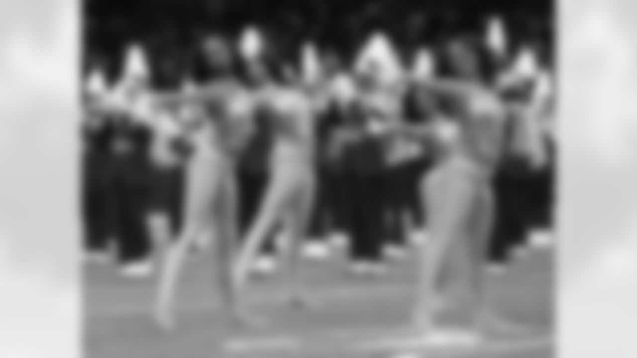 The New Orleans Saints Cheer Team and in-game performers entertain fans during the Thanksgiving Week 12 matchup against the Buffalo Bills.
